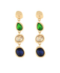 Multi-Color Gemstone Drop Earrings
