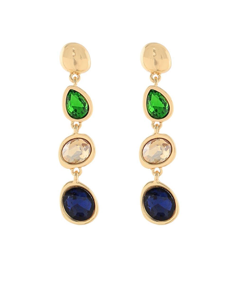Multi-Color Gemstone Drop Earrings