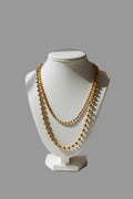 Golden Beaded Layered Necklace