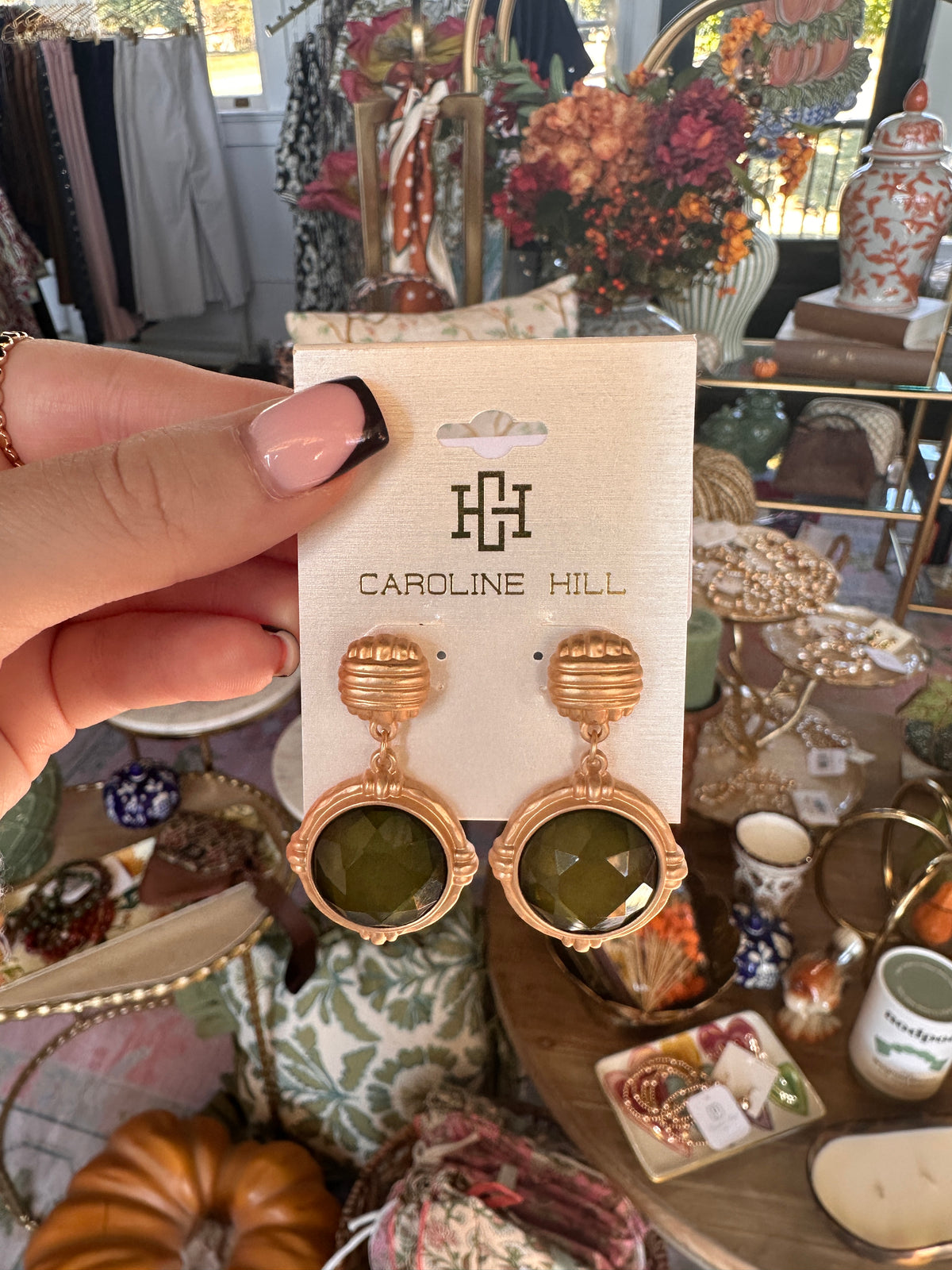 Simms stone drop earrings
