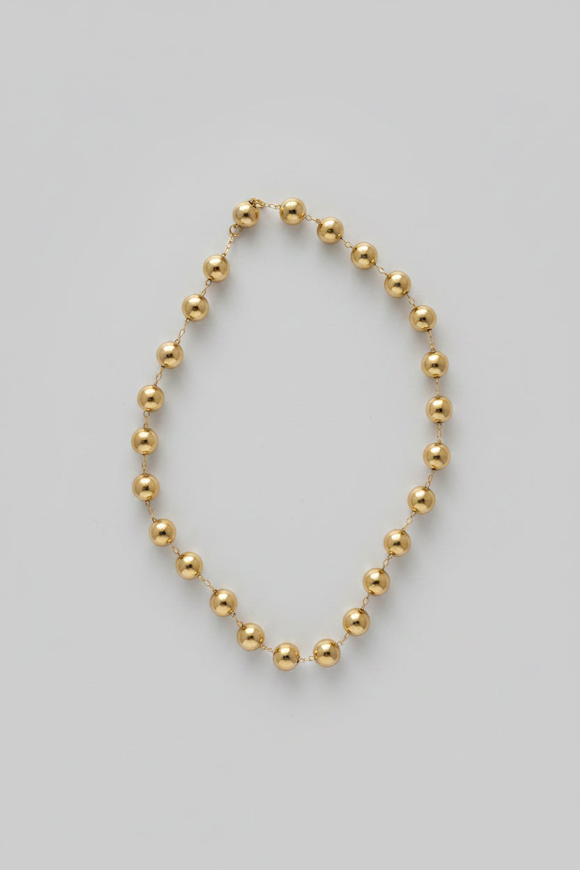 Large Classic Gold Bead Necklace