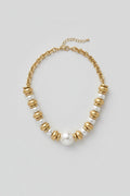 Pearl & Gold Statement Necklace