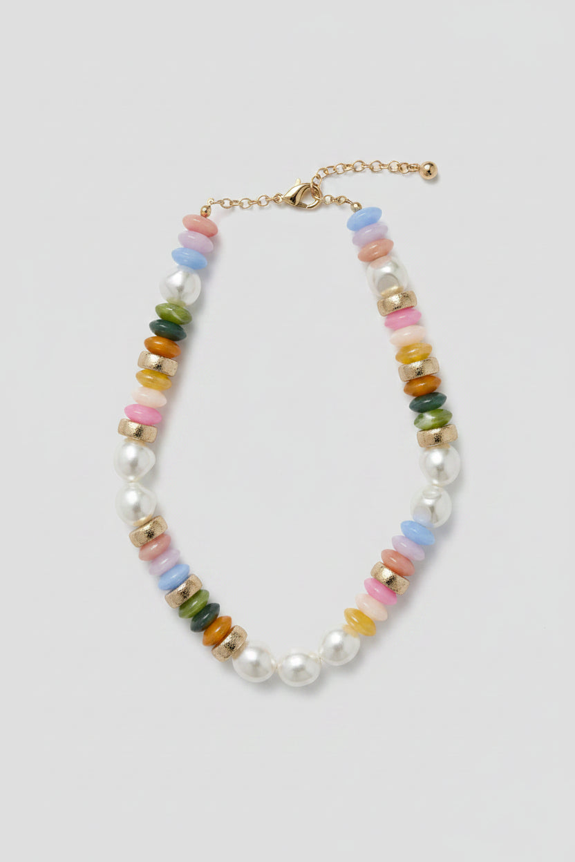 Colorful Pearl & Bead Necklace