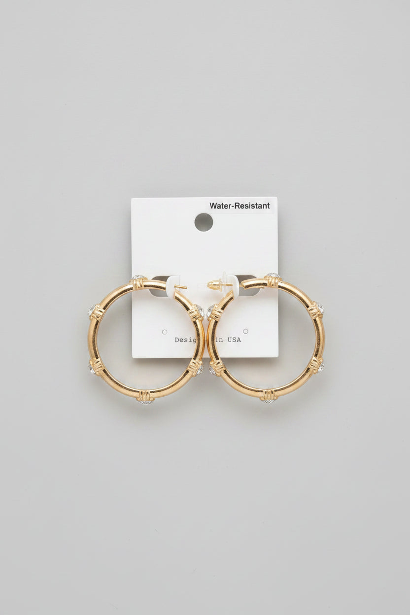 Pearl Textured Gold Hoops