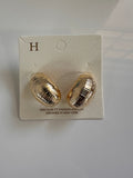 Ribbed Gold Dome Huggies