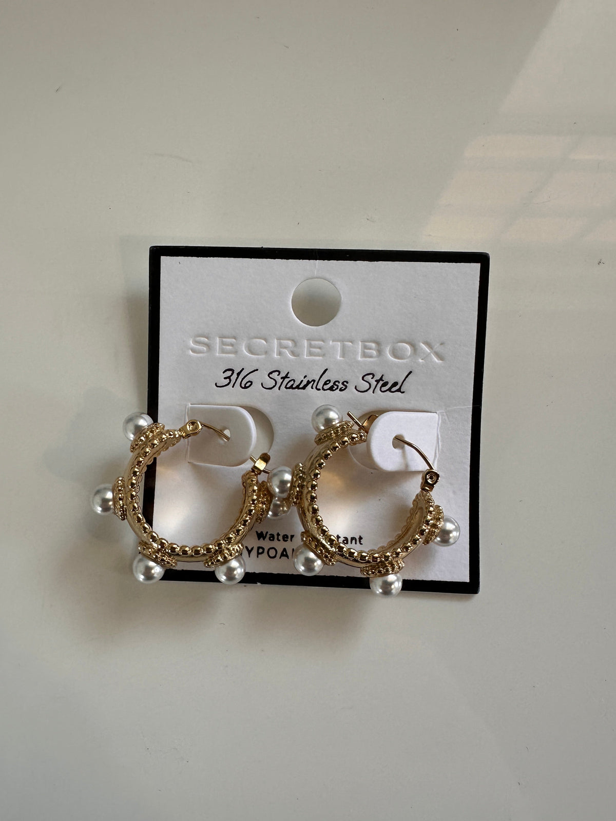 Pearl Charm Hoop Earrings