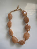 Peach Statement Bead Necklace