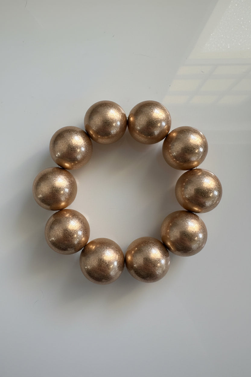 Gold Bead Statement Bracelet