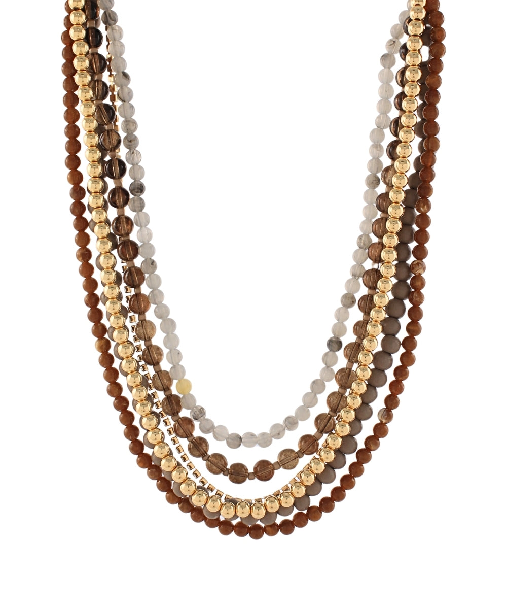 Grey Multi Necklace Stack