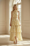 Buttercream Polka Dot Tiered Maxi Dress
