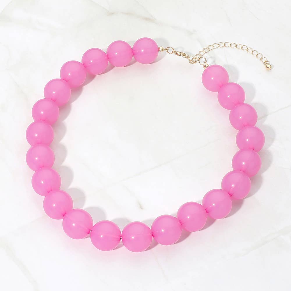 SECRET BOX_Bold Chunky Round Beaded Statement Necklace