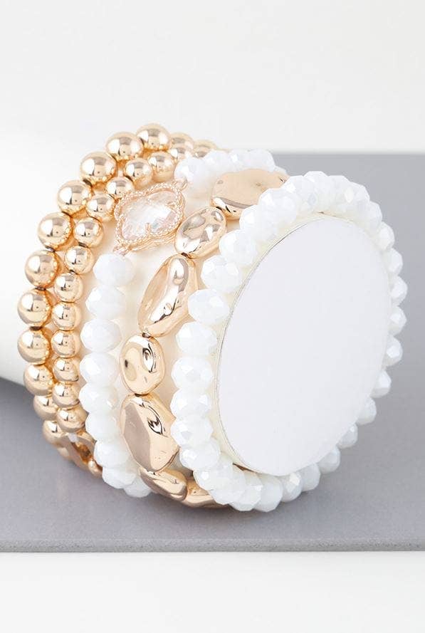 Beaded Clover Accent Jewelry Set Bracelet