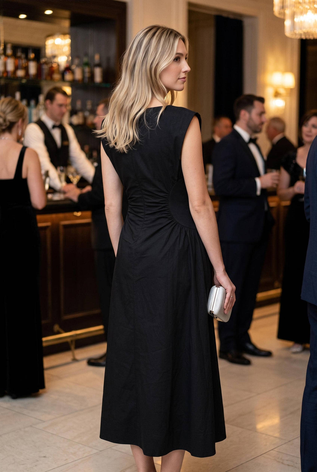 Ruched Waist Midi Dress