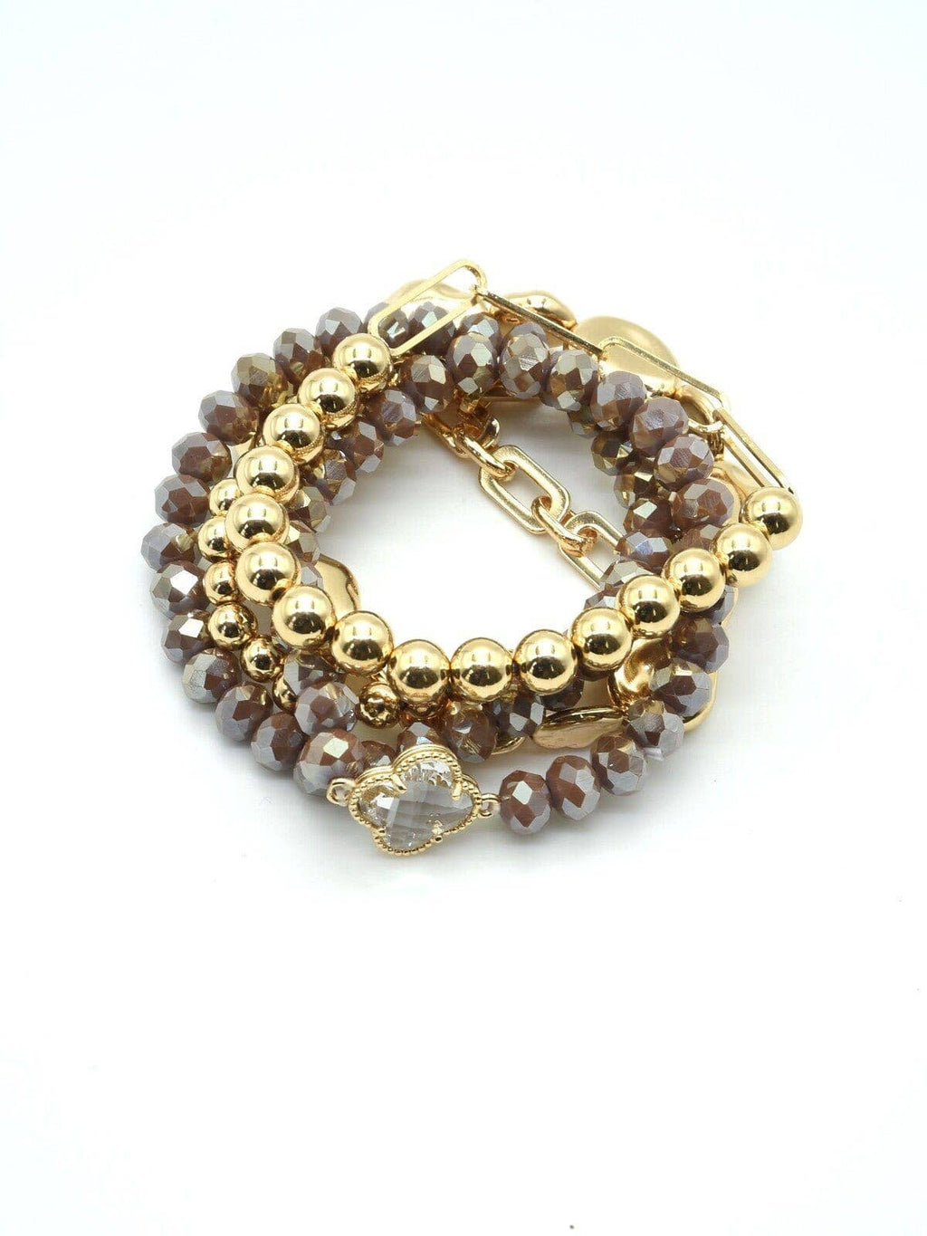 Beaded Clover Accent Jewelry Set Bracelet