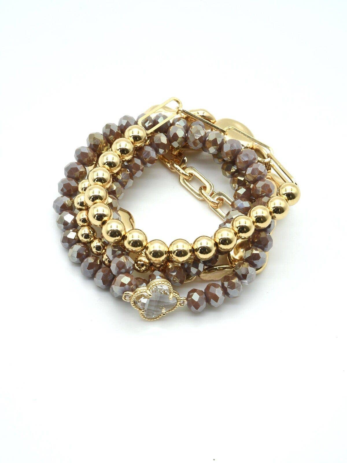 Beaded Clover Accent Jewelry Set Bracelet
