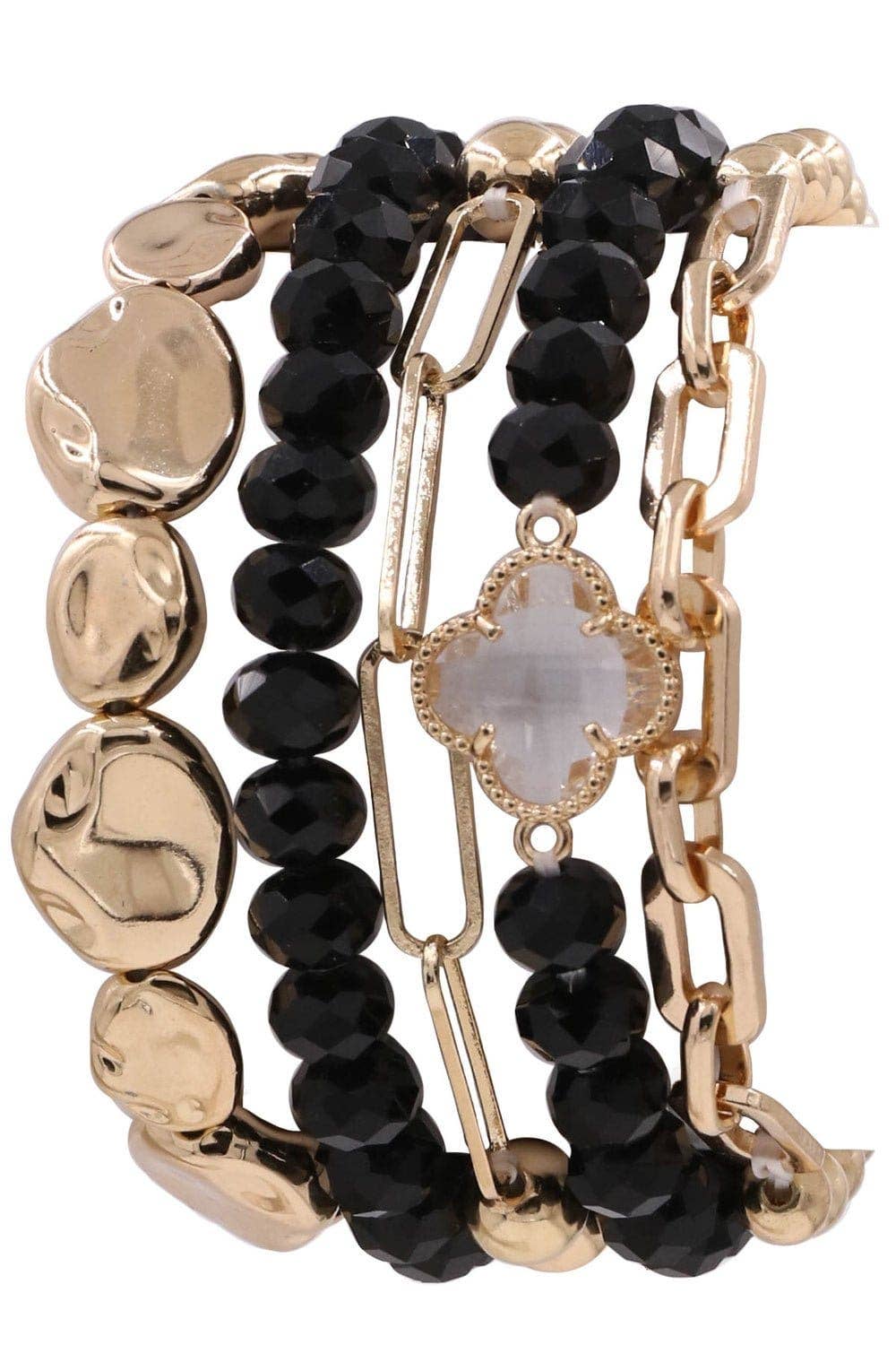 Beaded Clover Accent Jewelry Set Bracelet