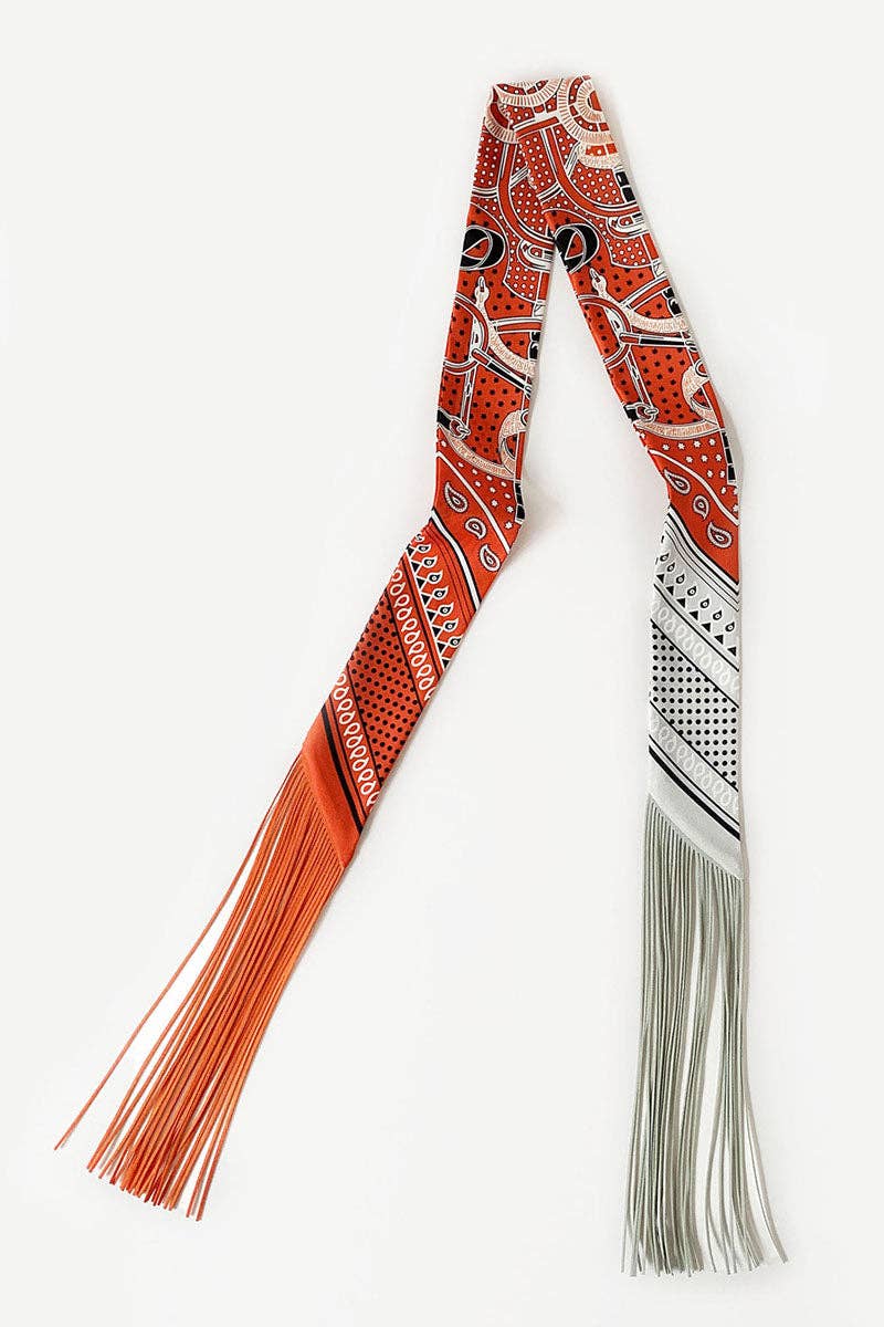 Printed Fringed Detail Scarf
