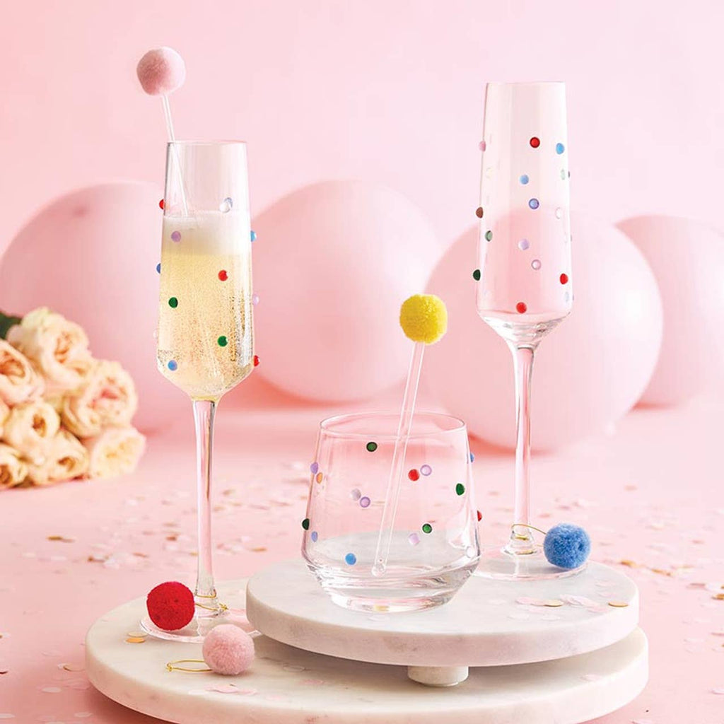 Beaded Wine Glass - Confetti