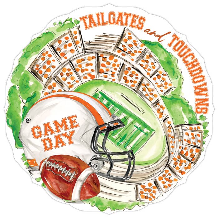 Bright Orange Tailgates&Touchdowns StadiumDie-Cut Placemat