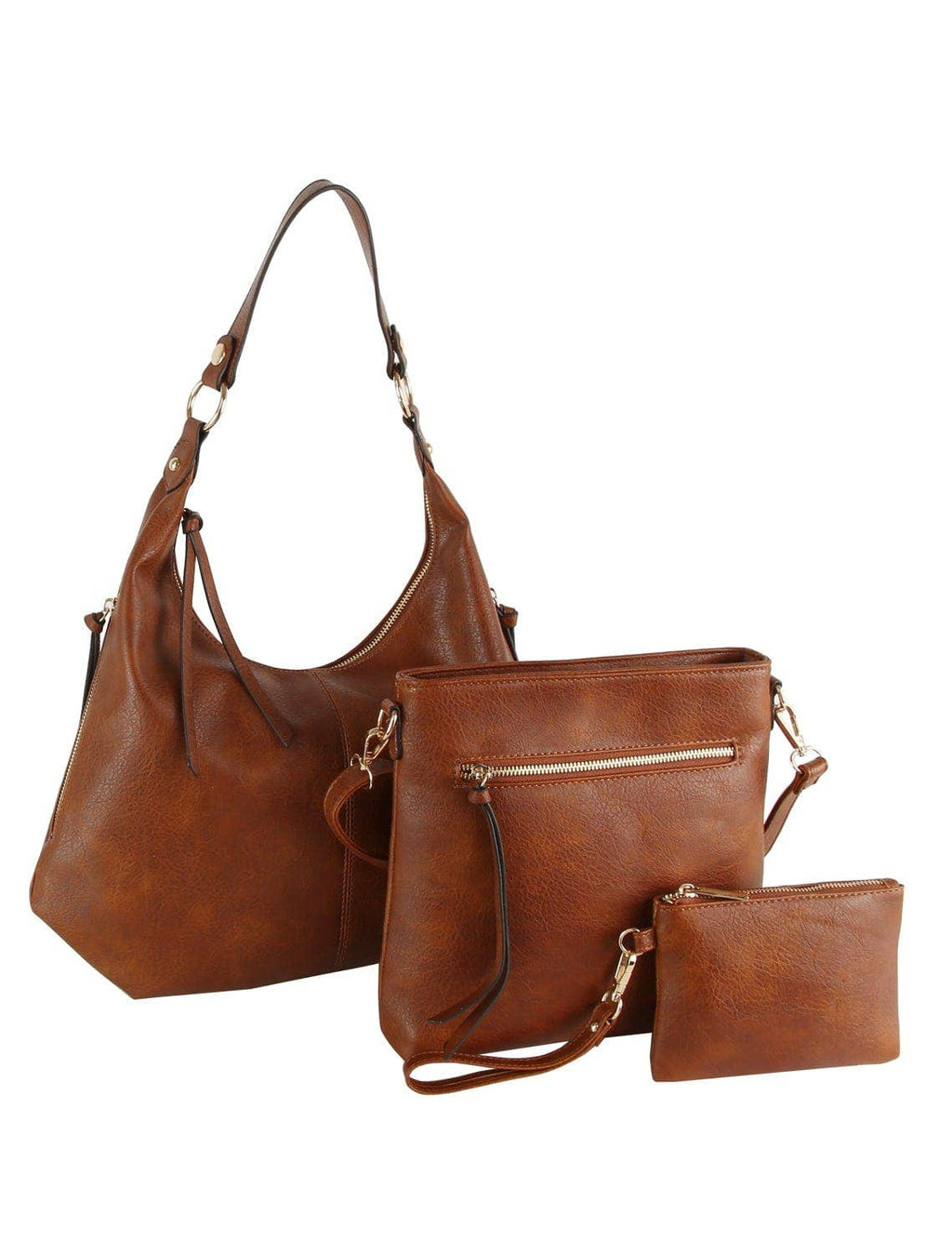LMD038Z 3 in 1 Hobo, Crossbody, Wristlet Set