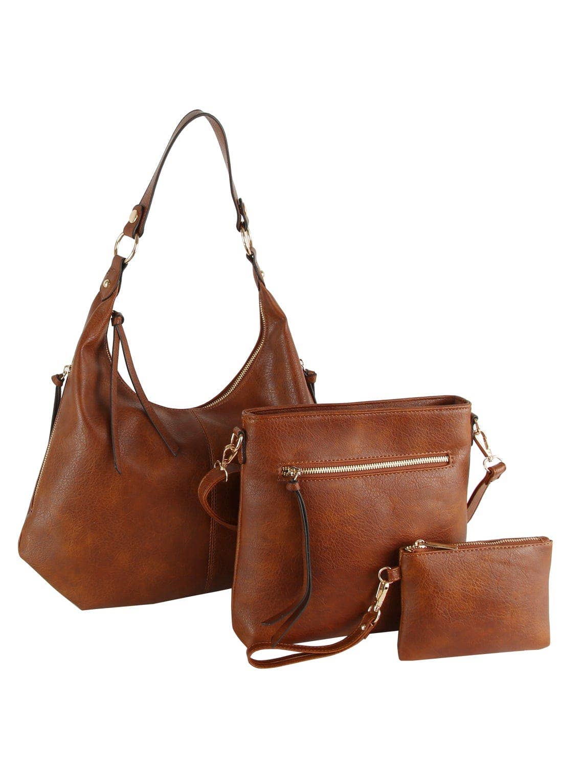 LMD038Z 3 in 1 Hobo, Crossbody, Wristlet Set