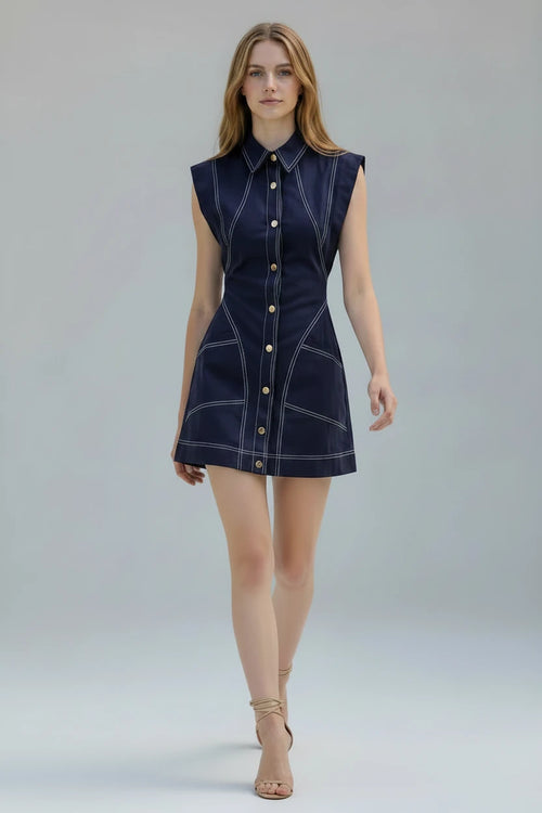 Contrast Stitch Mini Dress