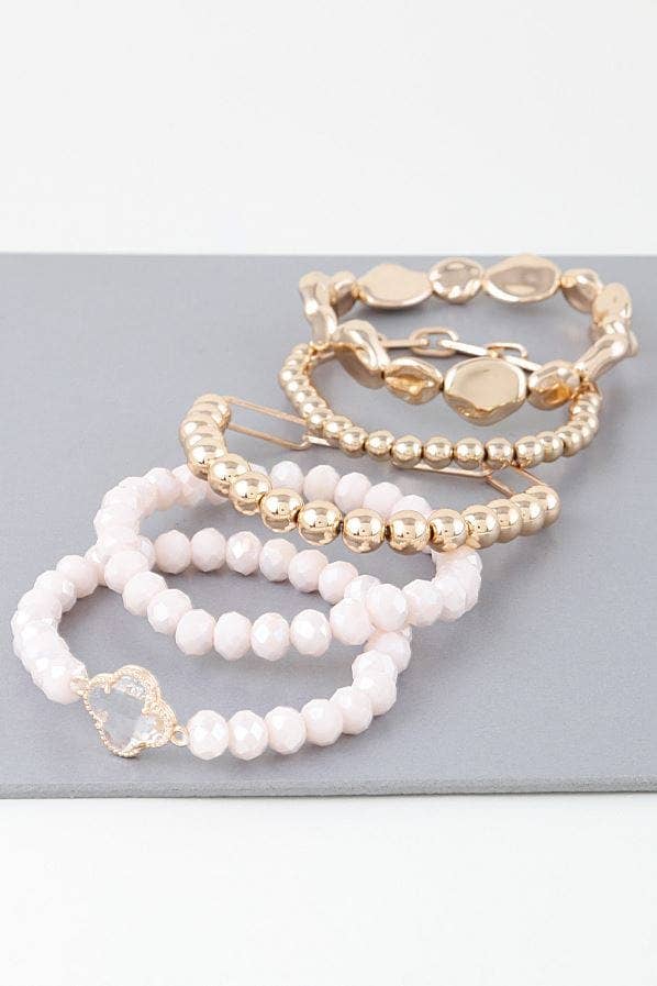 Beaded Clover Accent Jewelry Set Bracelet