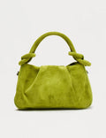 Faux Suede Knot Handle Handbag