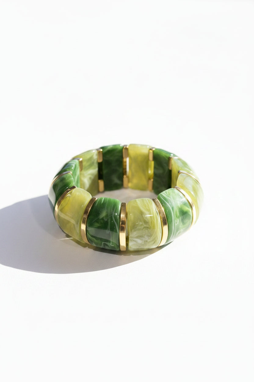 Green Marble Statement Bracelet