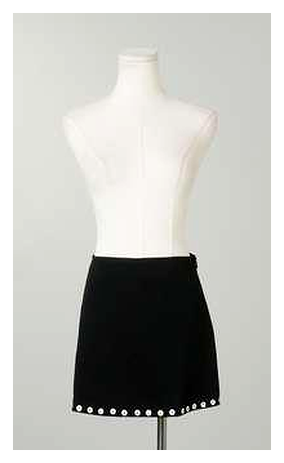 Black Eyelet Trim Mini Skirt