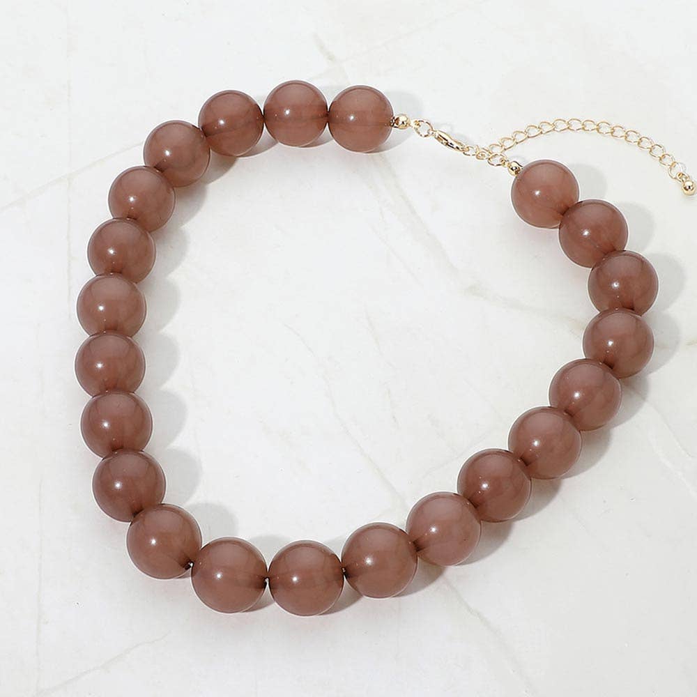 SECRET BOX_Bold Chunky Round Beaded Statement Necklace