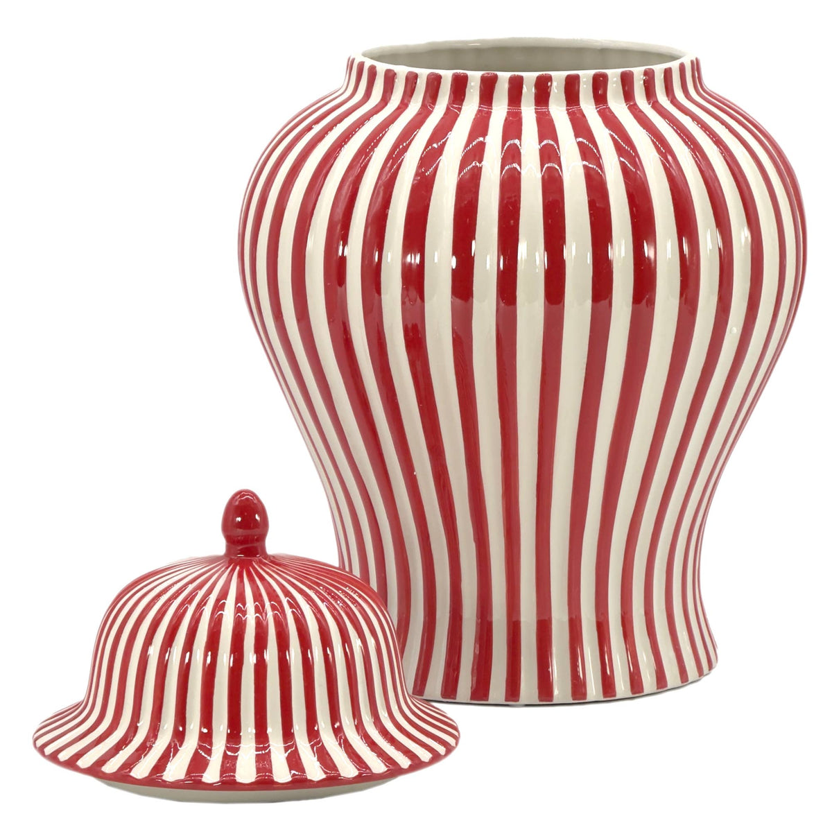 Candy Cane Striped Ceramic Vase 18" [New Colors 2026]