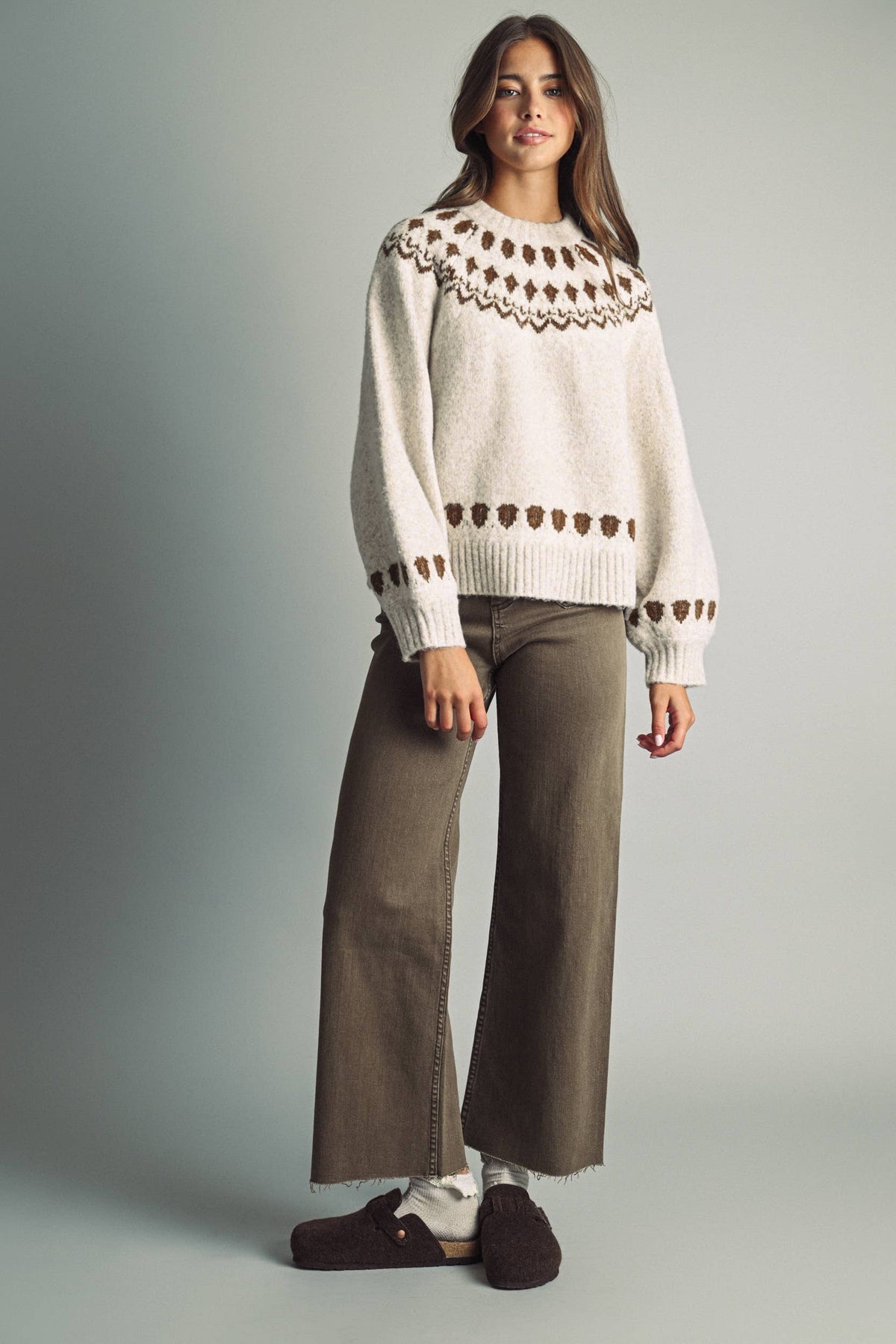 STRAIGHT WIDE LEG PANTS WITH FRONT POCKET