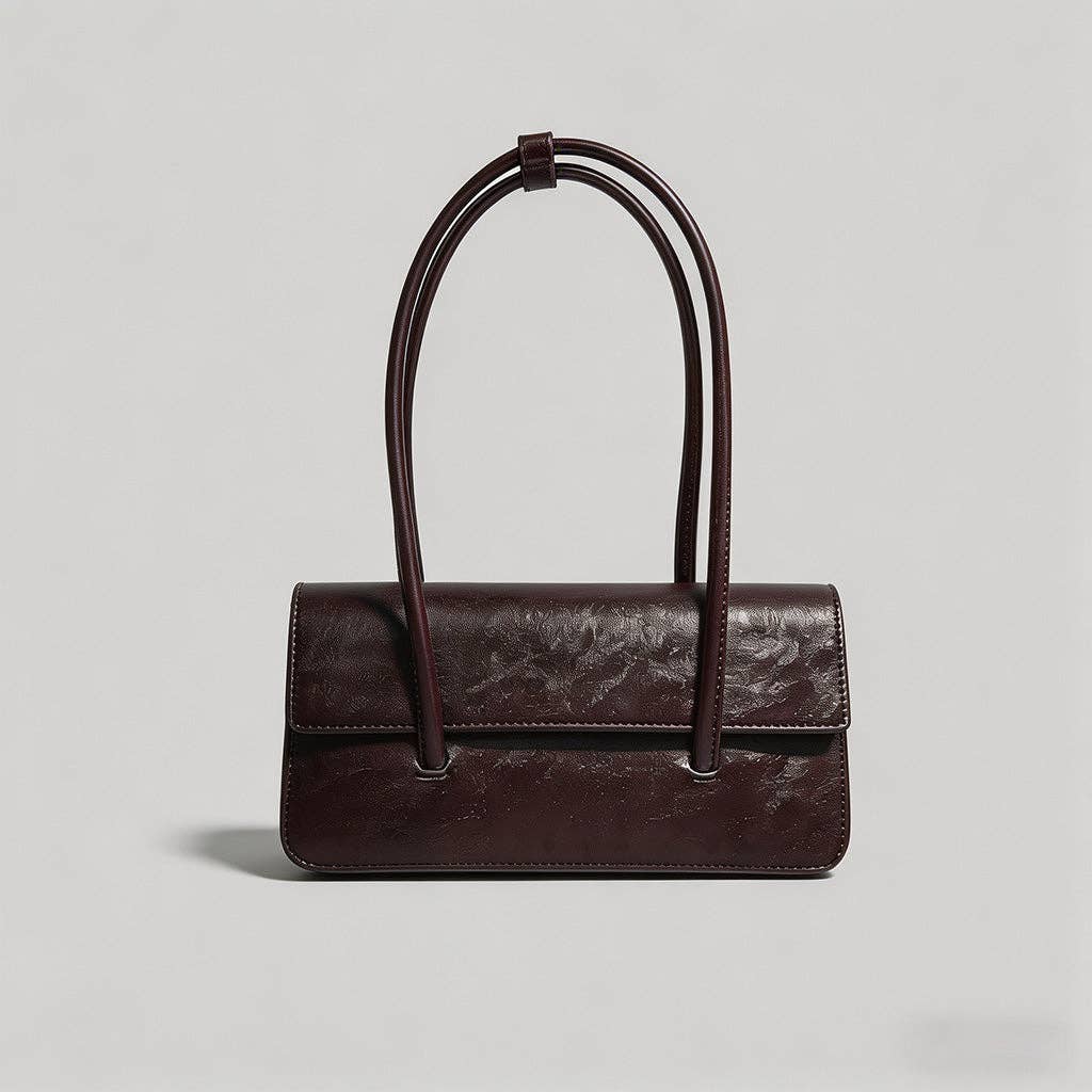 Sleek Structured Faux Shoulder Bag