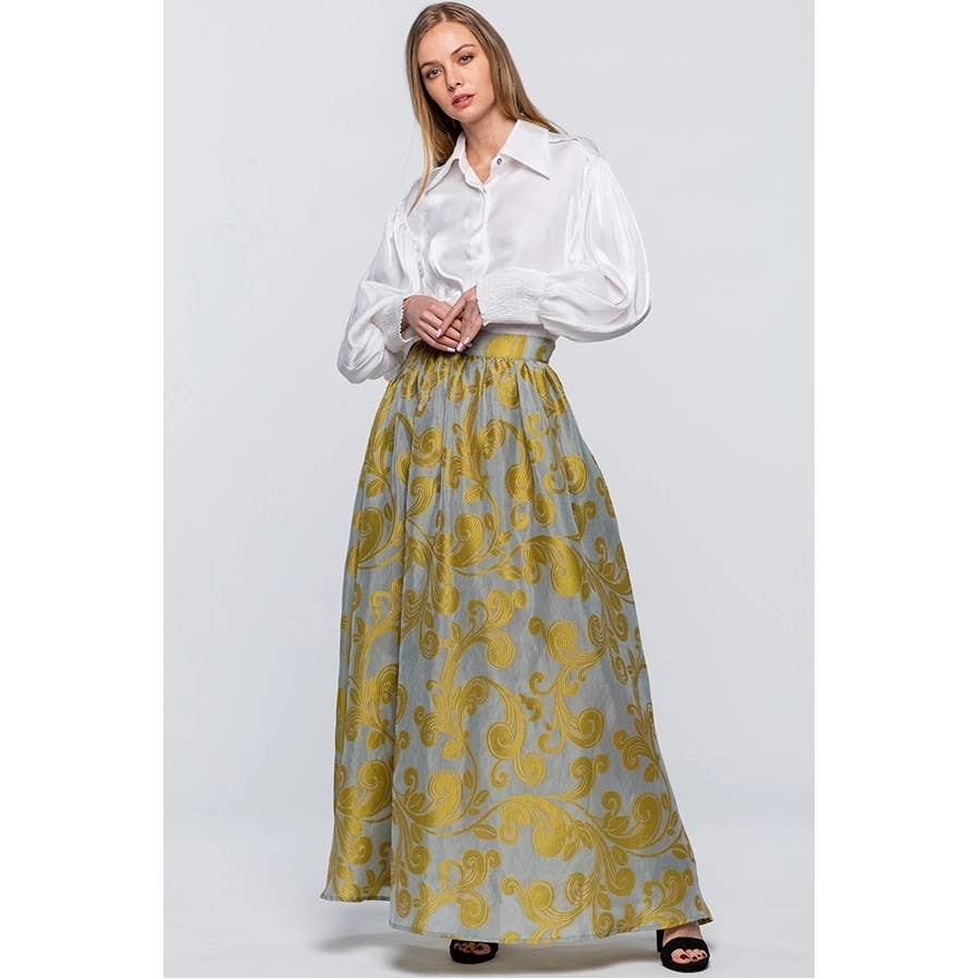 Embroidered Maxi Skirt