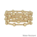 Set of 5 Gold Beaded Stretch Bracelets