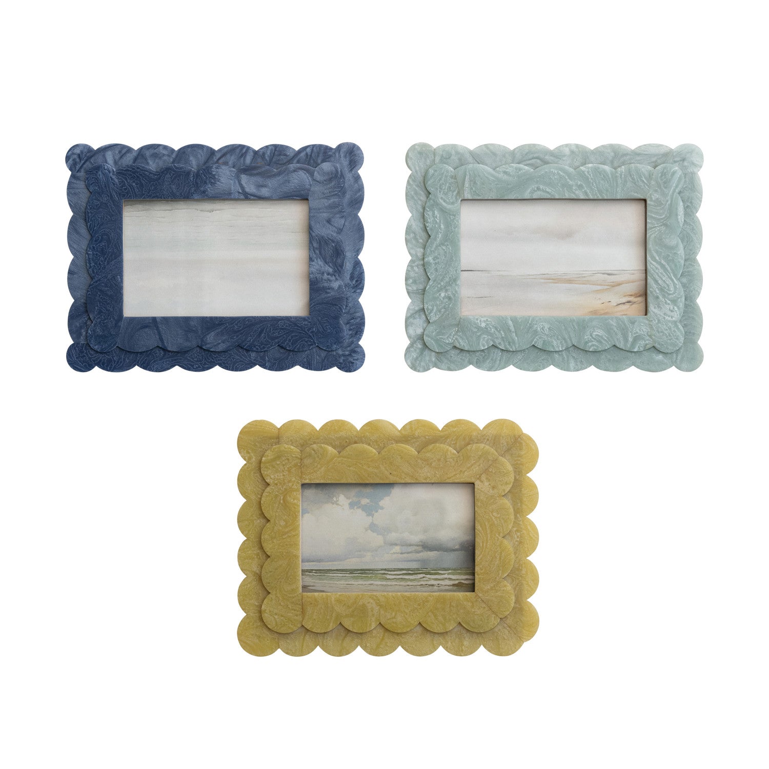 Scalloped Marbled Picture Frame