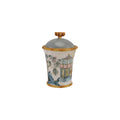 Hand-Painted Scenic Ceramic Canister