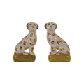 Floral Ceramic Dog Figurine Set