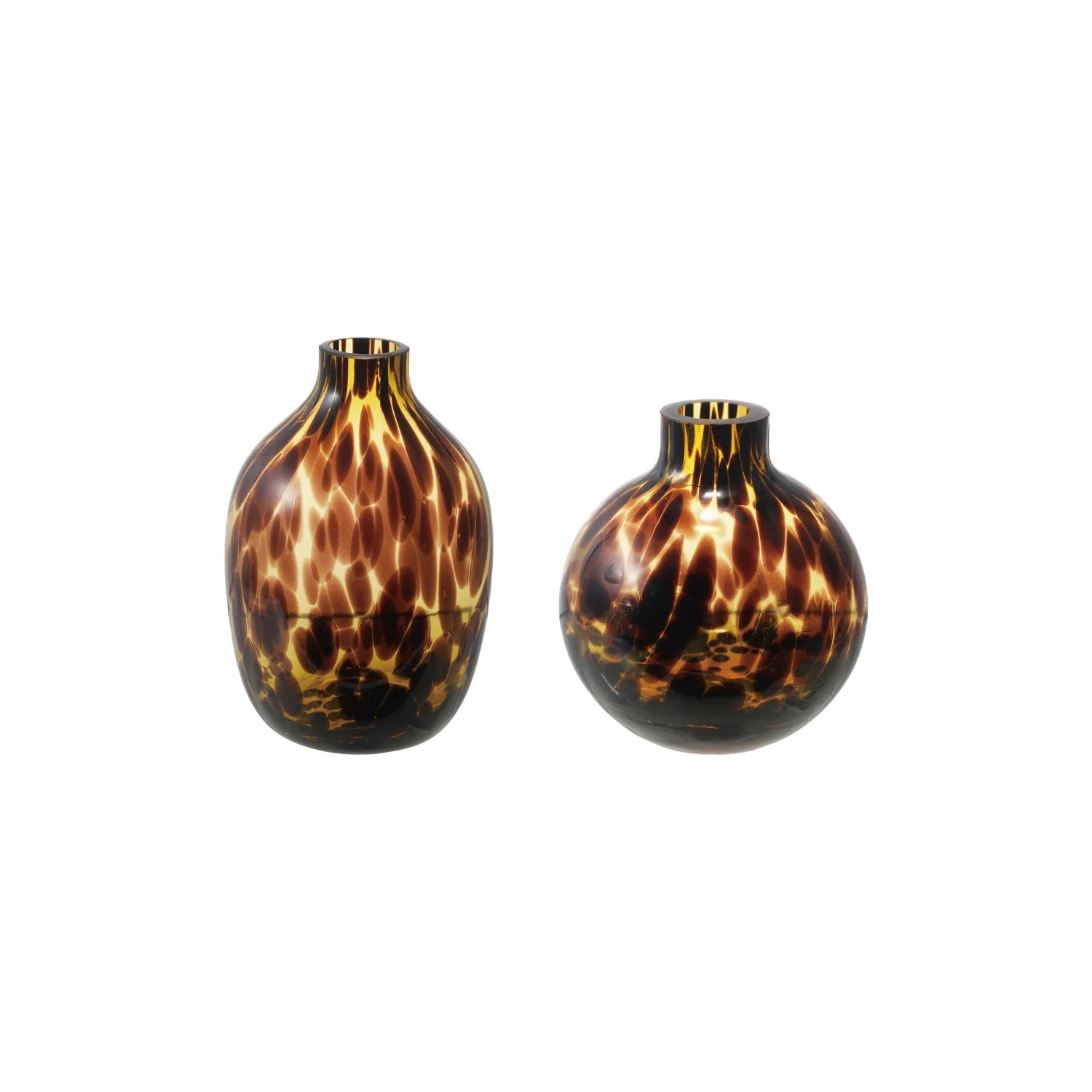 Tortoiseshell Glass Bud Vase Set