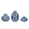 Blue & White Ceramic Bud Vase Set