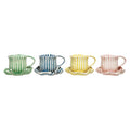 Striped Tea Cup & Saucer Set