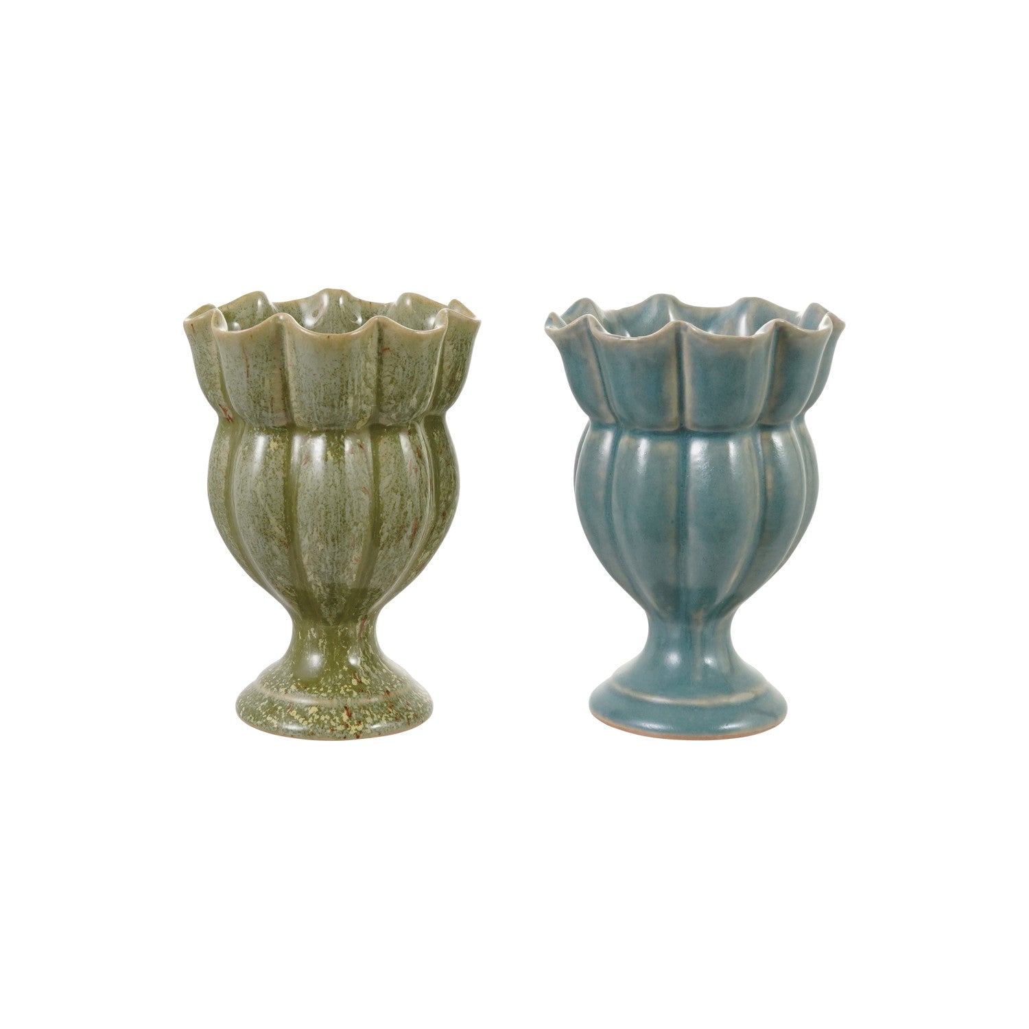 Scalloped Ceramic Vase