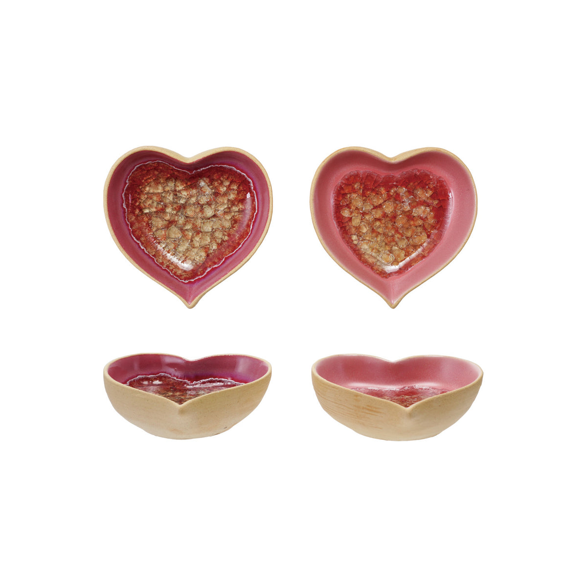 Handcrafted Heart-Shaped Ceramic Bowls