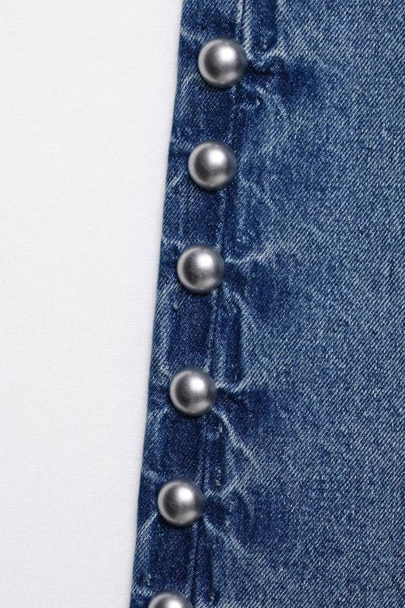 Pearl-Embellished Straight-Leg Jeans