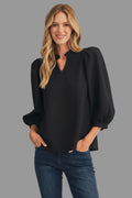 Black Puff Sleeve Blouse