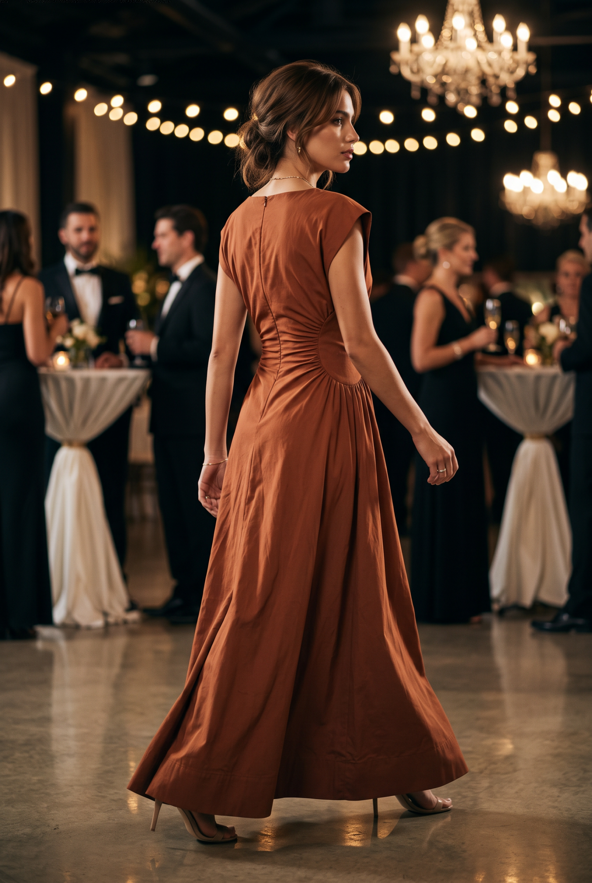 Ruched Waist Midi Dress