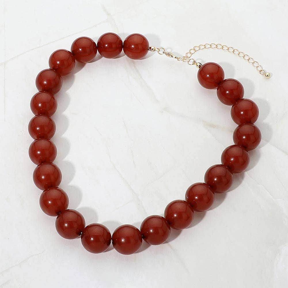 SECRET BOX_Bold Chunky Round Beaded Statement Necklace
