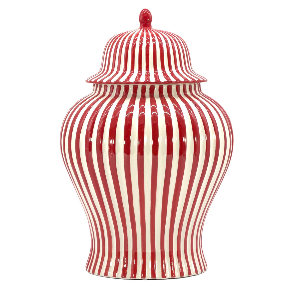 Candy Cane Striped Ceramic Vase 18" [New Colors 2026]