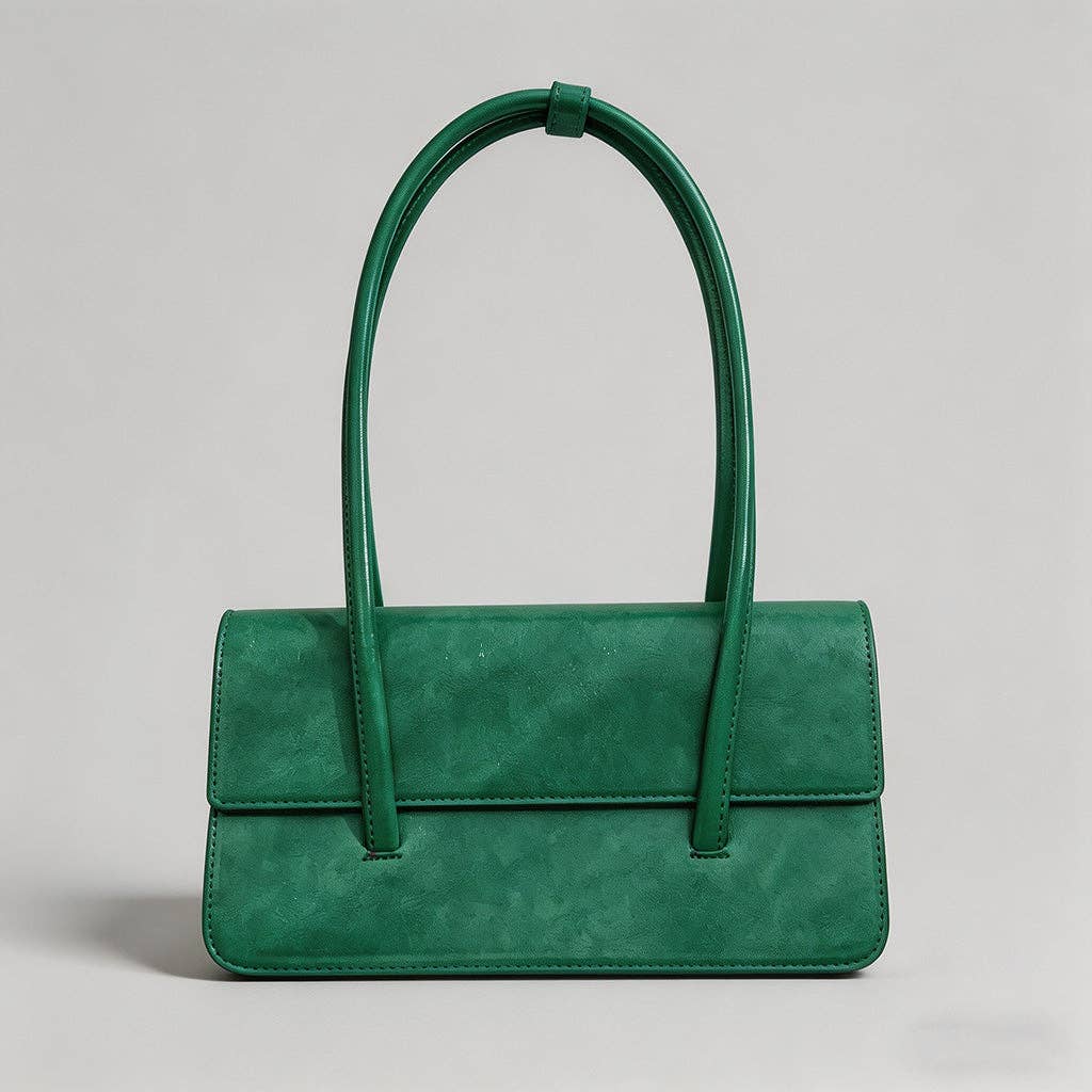 Sleek Structured Faux Shoulder Bag